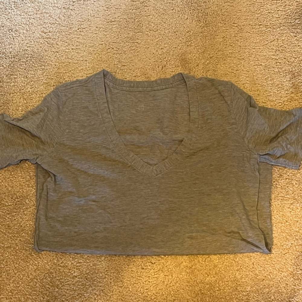 lululemon athletica Heathered Gray V-Neck Tee